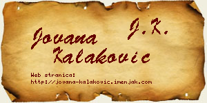 Jovana Kalaković vizit kartica